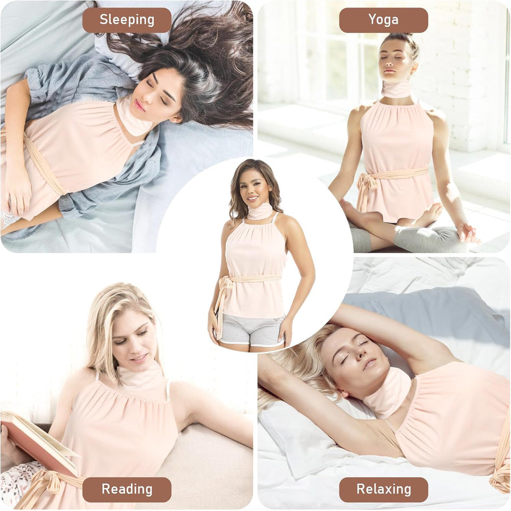 Organic cotton flannel and waterproof outer layer of the Lumière Restore wrap