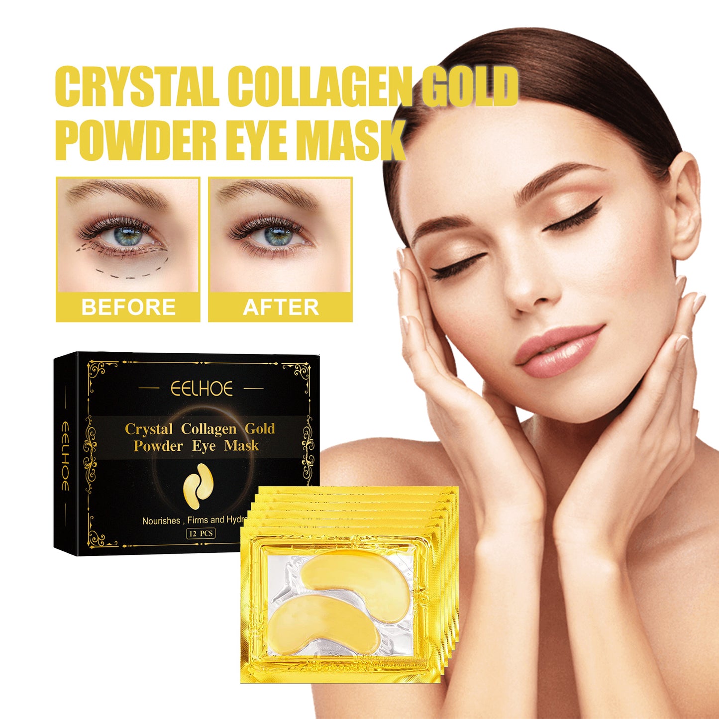 Lumière Bright 24K gold collagen eye patches