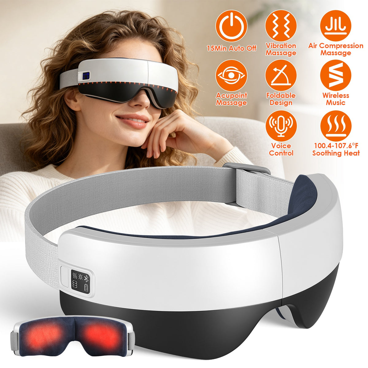 Lumière Rest heated eye massager, front view