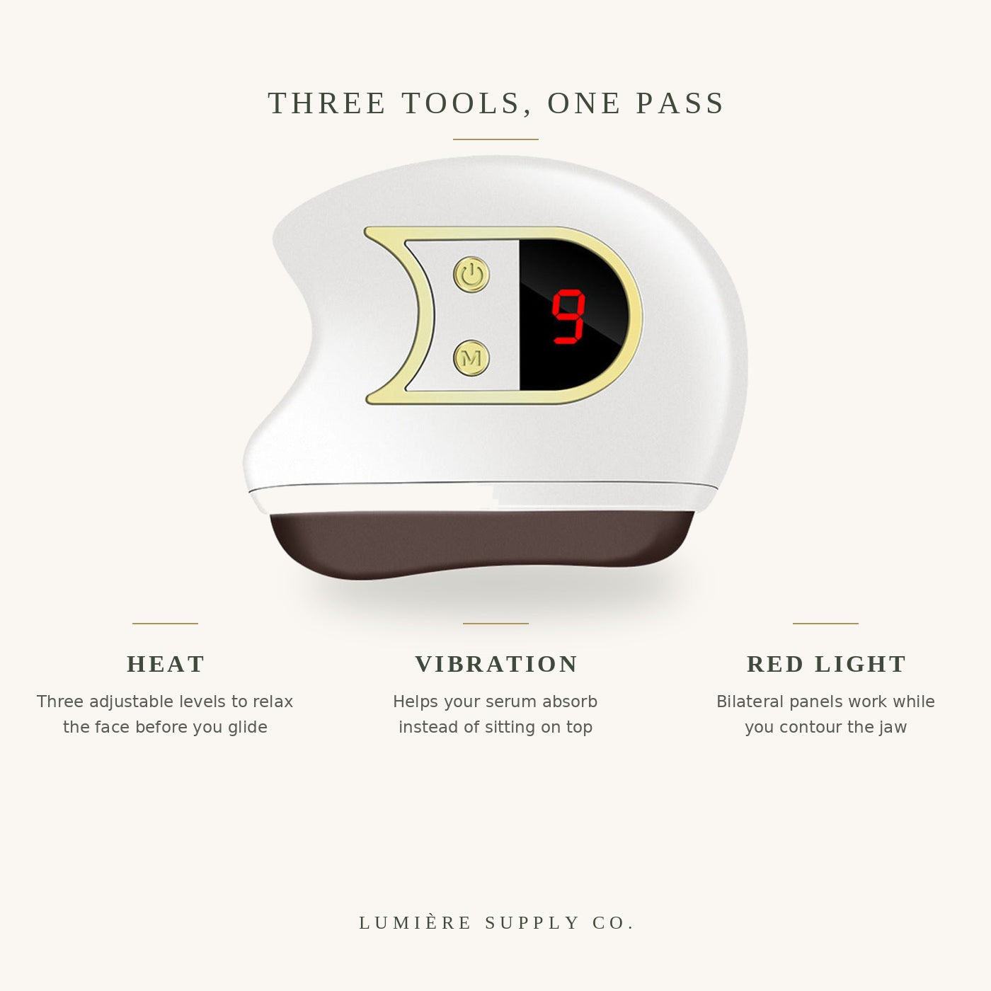 Heat, vibration and red light in a single pass